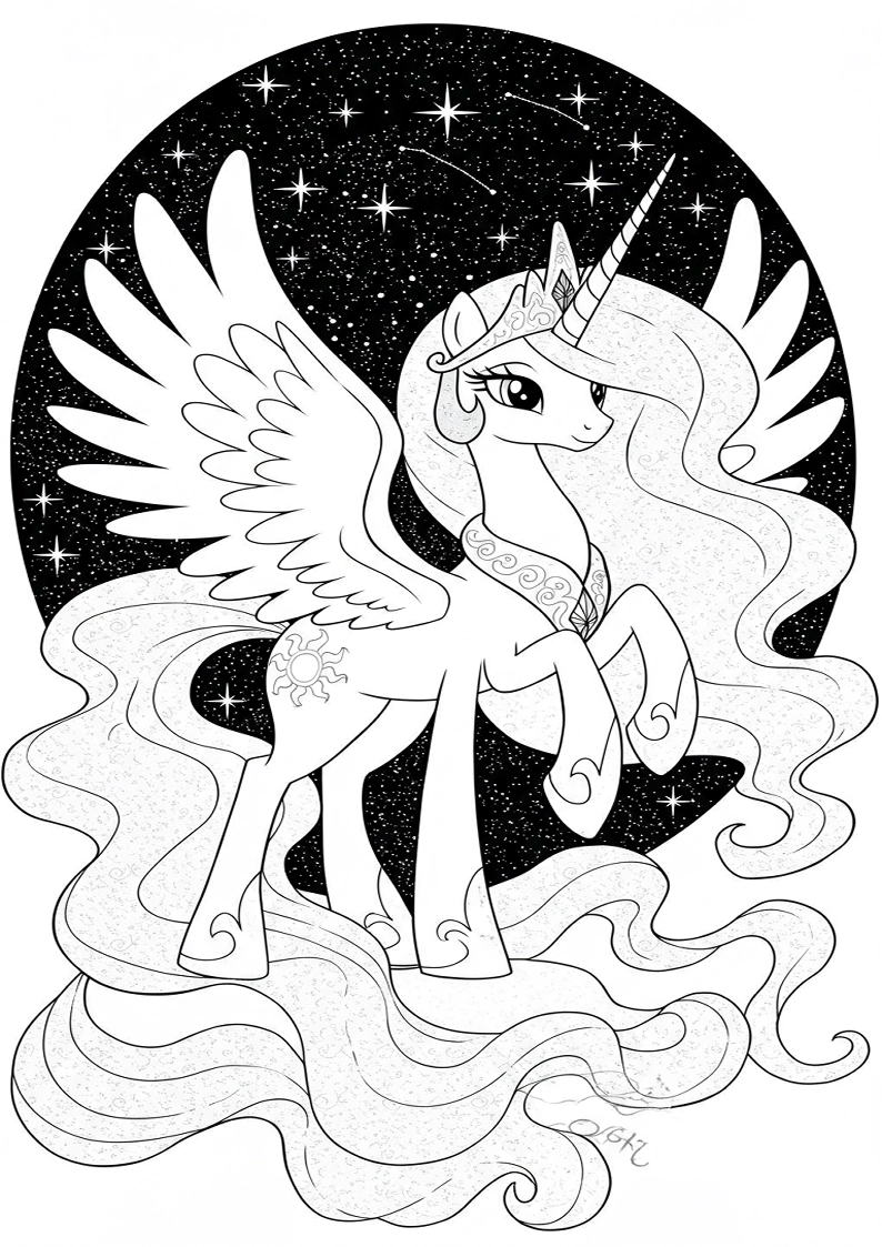 Princess Celestia My Little Pony Colouring Pages 85