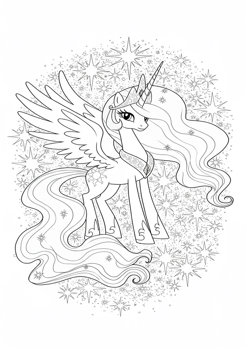 Princess Celestia My Little Pony Colouring Pages 86