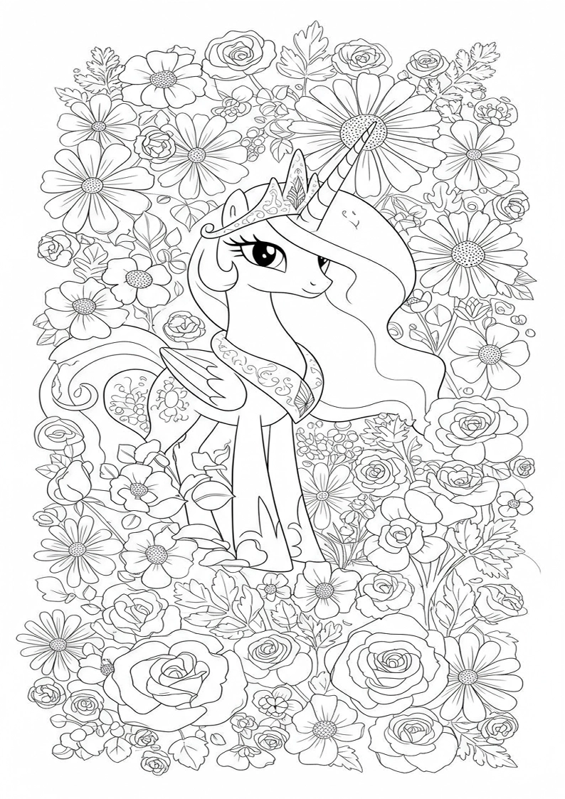 Princess Celestia My Little Pony Colouring Pages 88