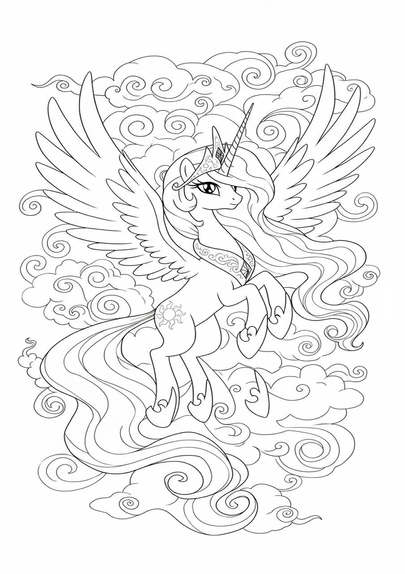 Princess Celestia My Little Pony Colouring Pages 89