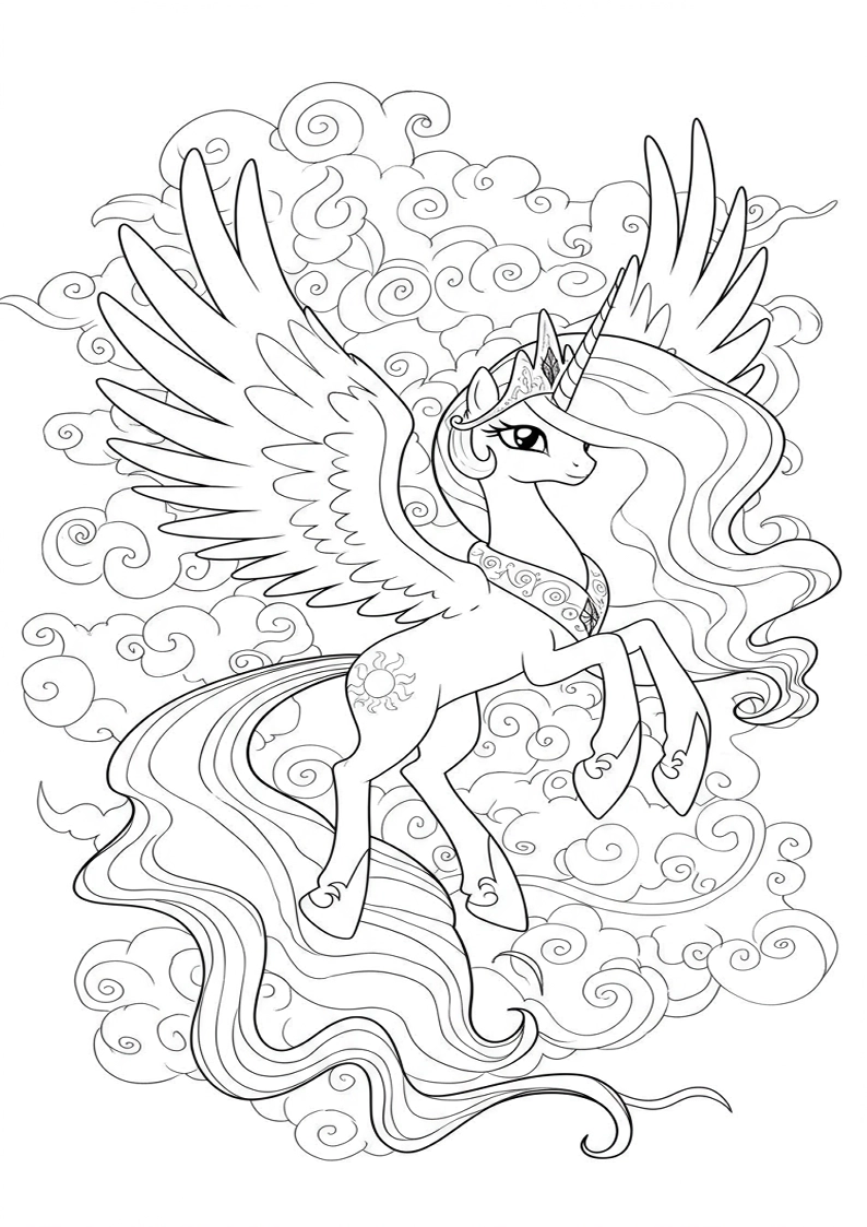 Princess Celestia My Little Pony Colouring Pages 91