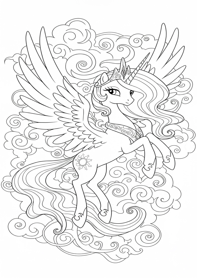 Princess Celestia My Little Pony Colouring Pages 92