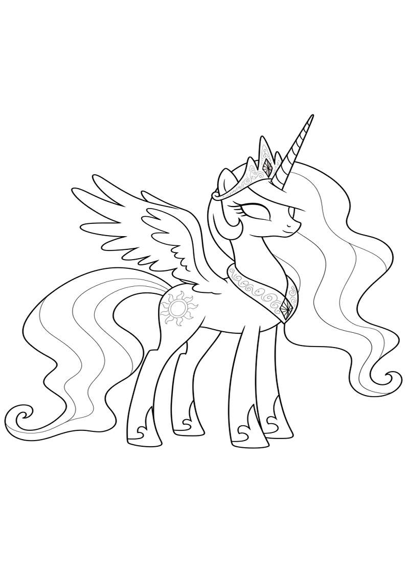 Princess Celestia My Little Pony Colouring Pages 93