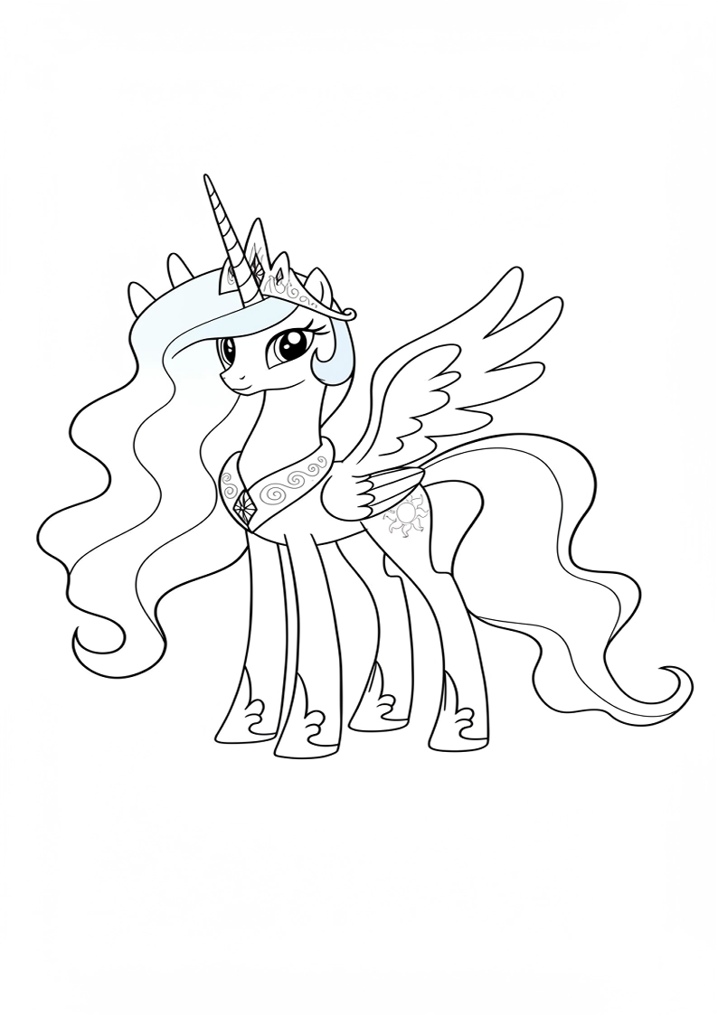 Princess Celestia My Little Pony Colouring Pages 94