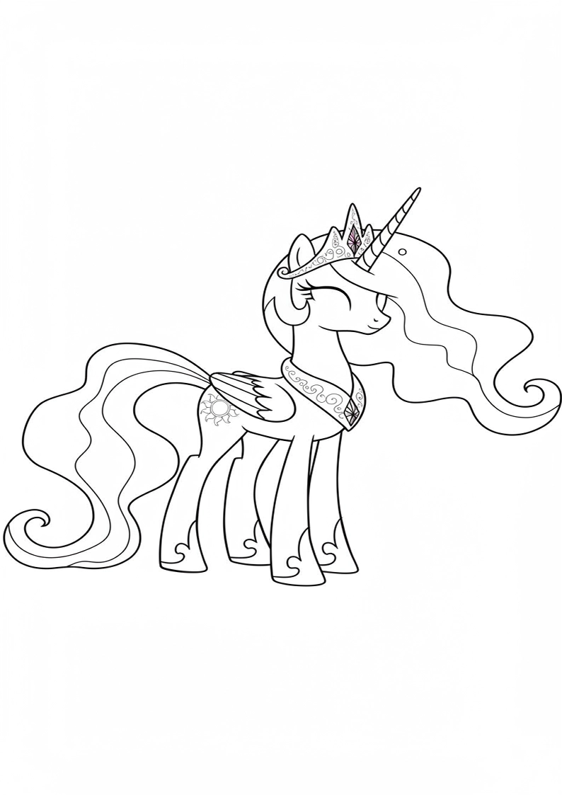 Princess Celestia My Little Pony Colouring Pages 95