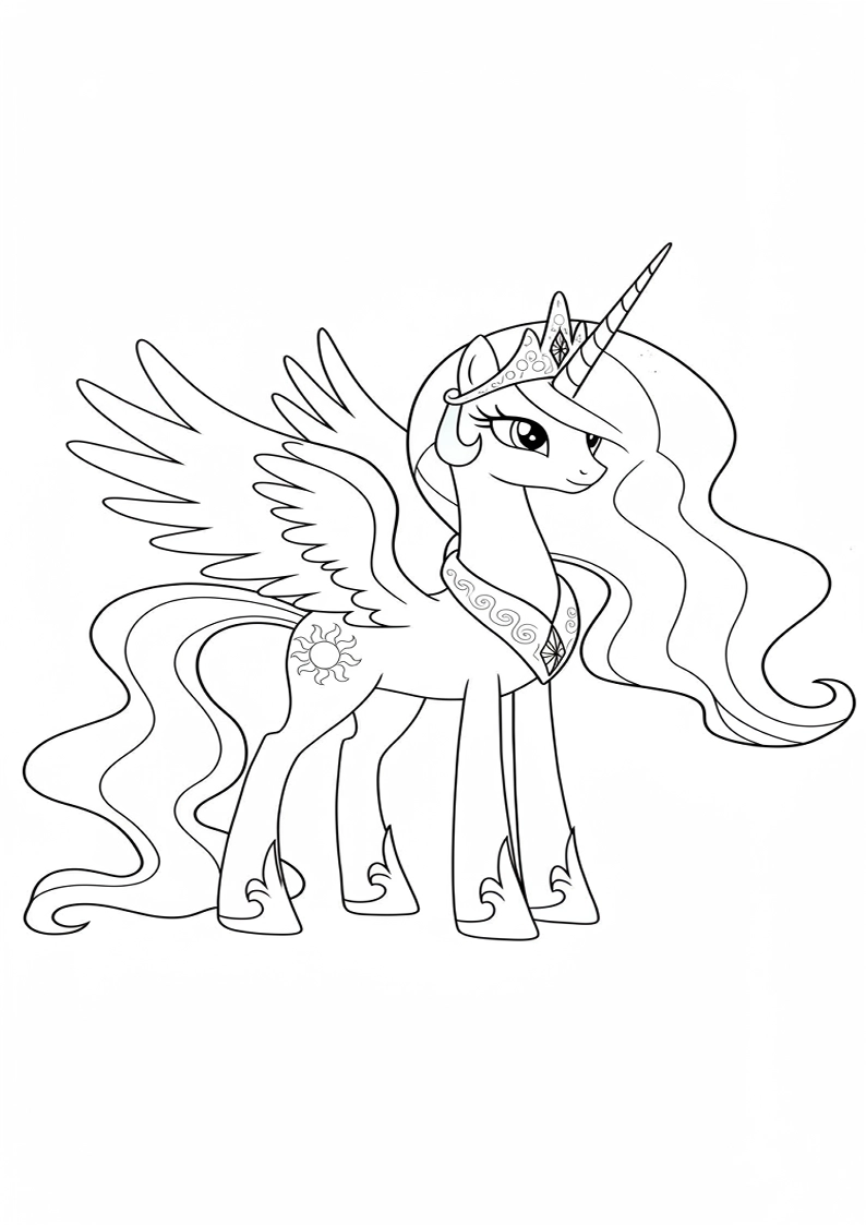 Princess Celestia My Little Pony Colouring Pages 96