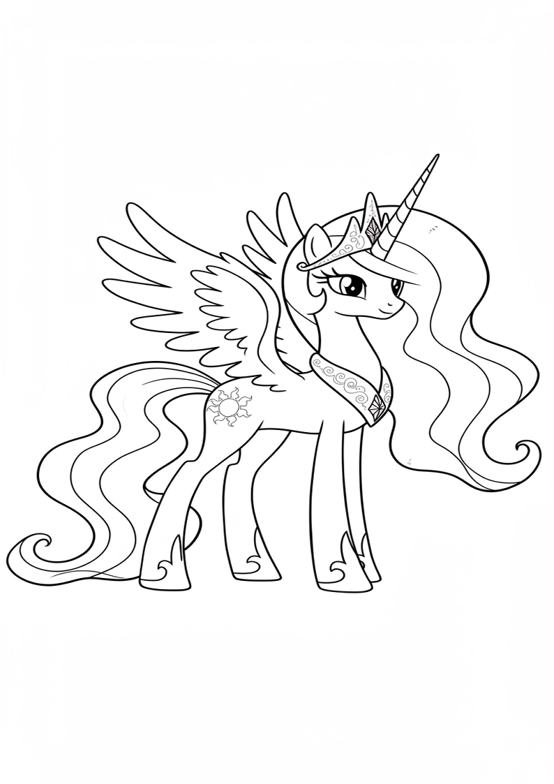 Princess Celestia My Little Pony Colouring Pages 97