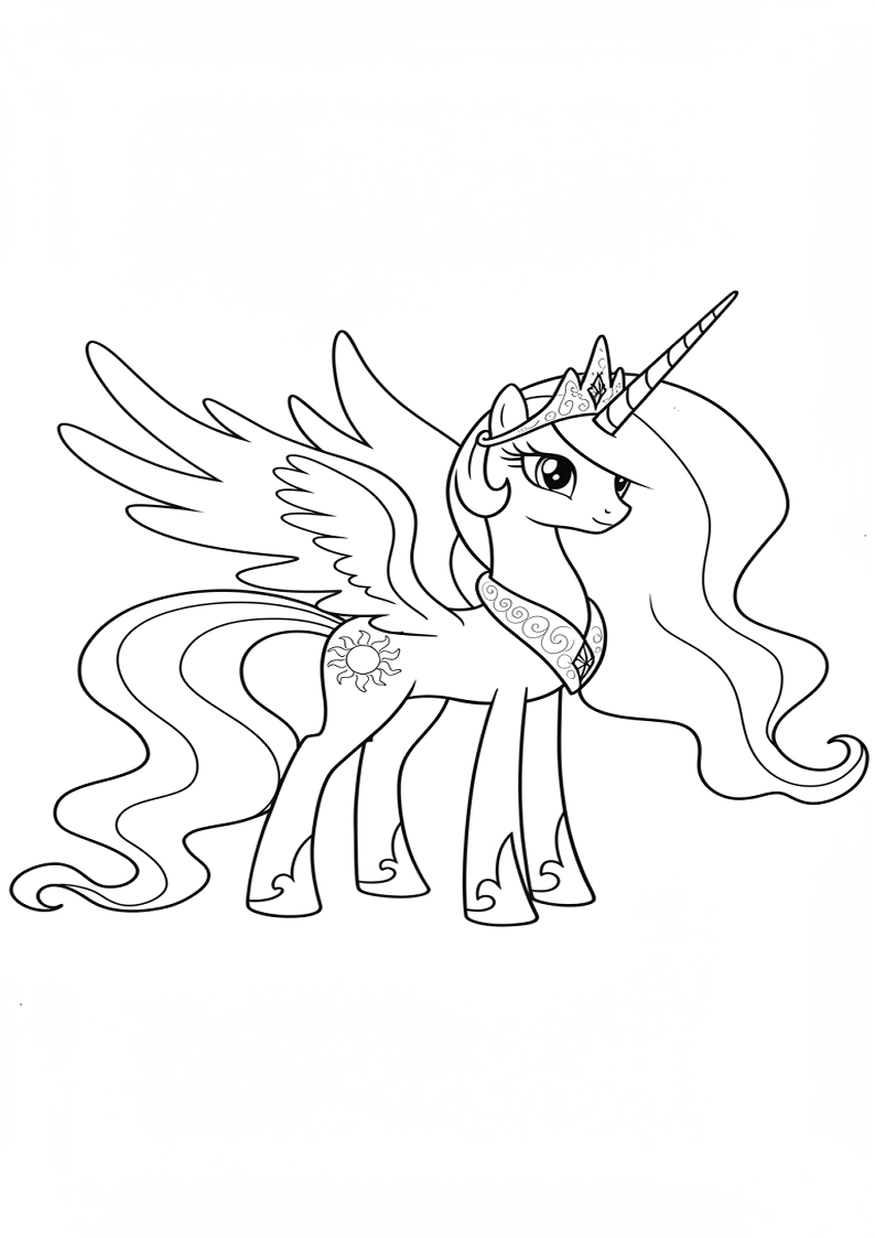 Princess Celestia My Little Pony Colouring Pages 98