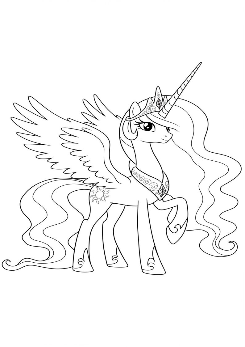 Princess Celestia My Little Pony Colouring Pages 99