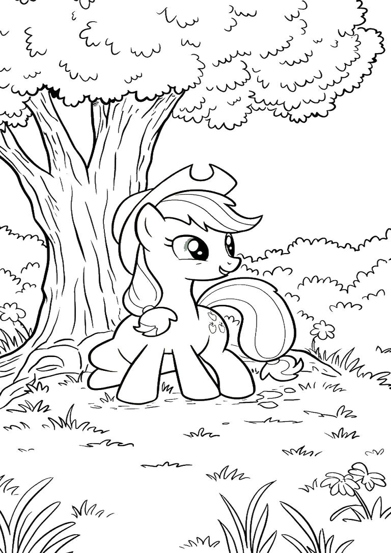 Applejack My Little Pony - Coloring Page 1