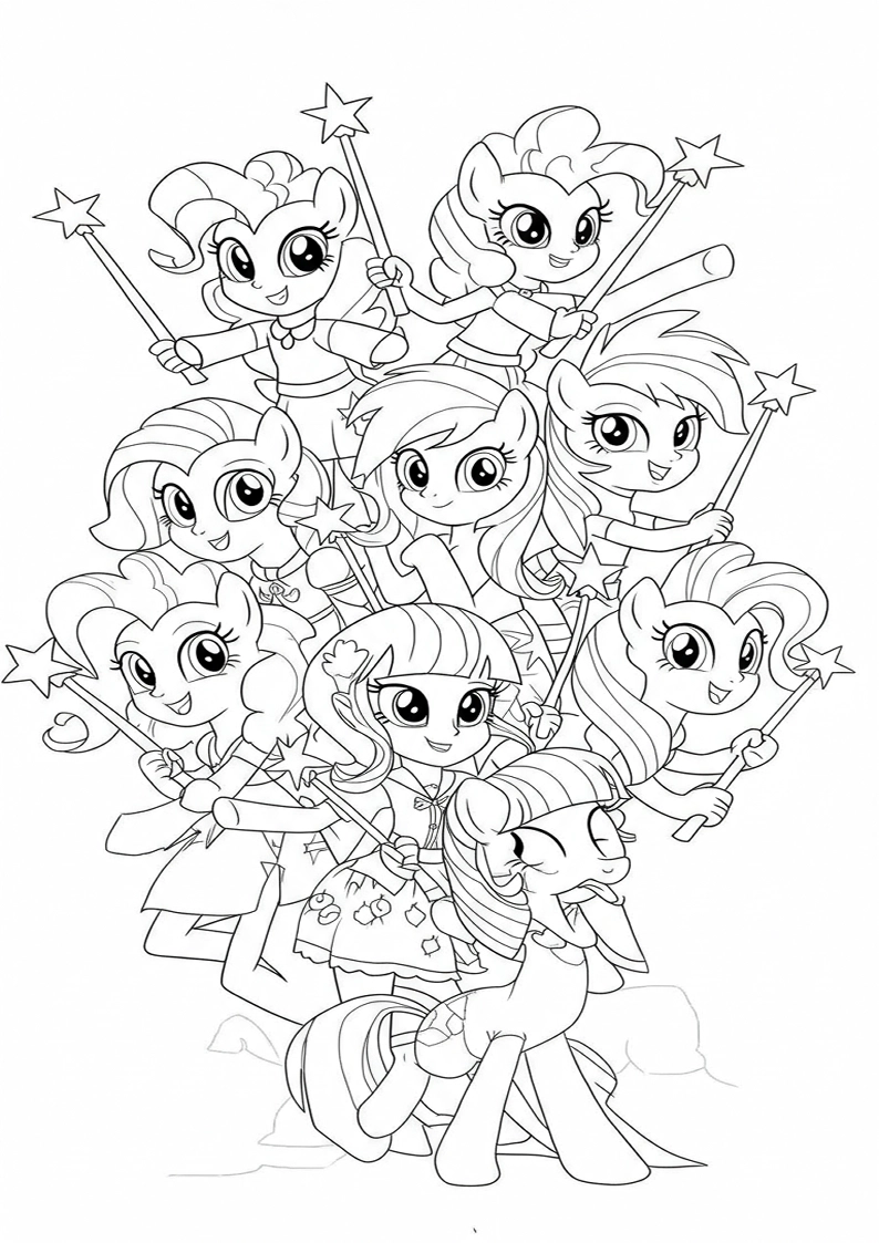 Printable Mane Six Coloring Pages 30