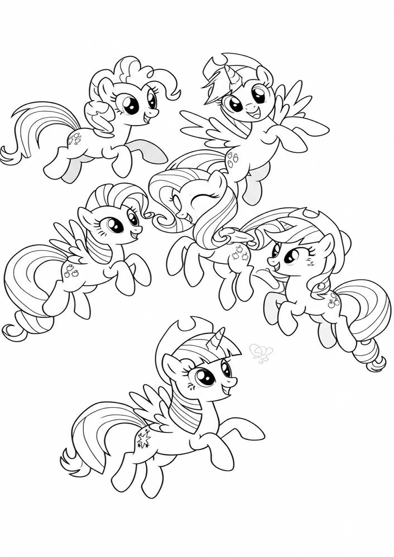Printable Mane Six Coloring Pages 32