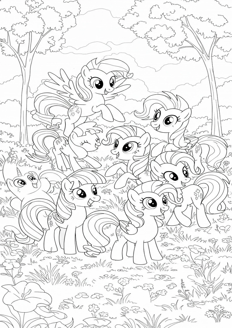 Printable Mane Six Coloring Pages 35