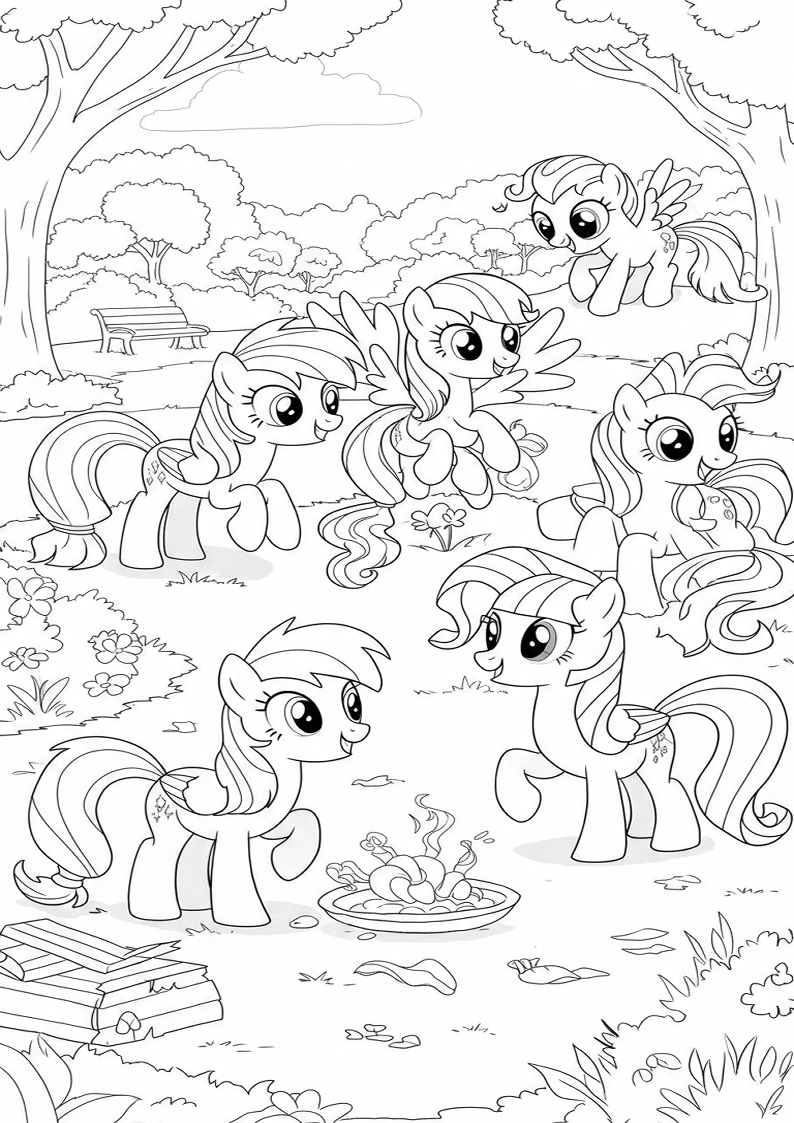 Printable Mane Six Coloring Pages 38