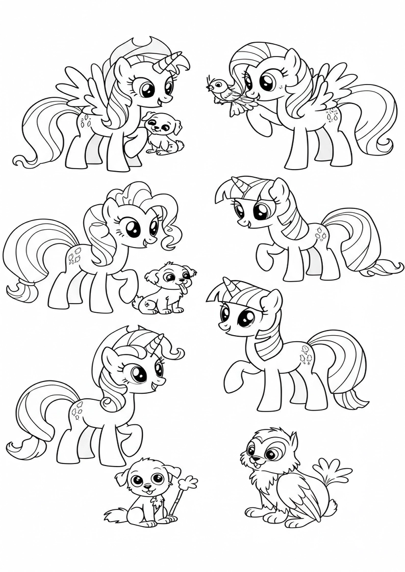 Printable Mane Six Coloring Pages 42