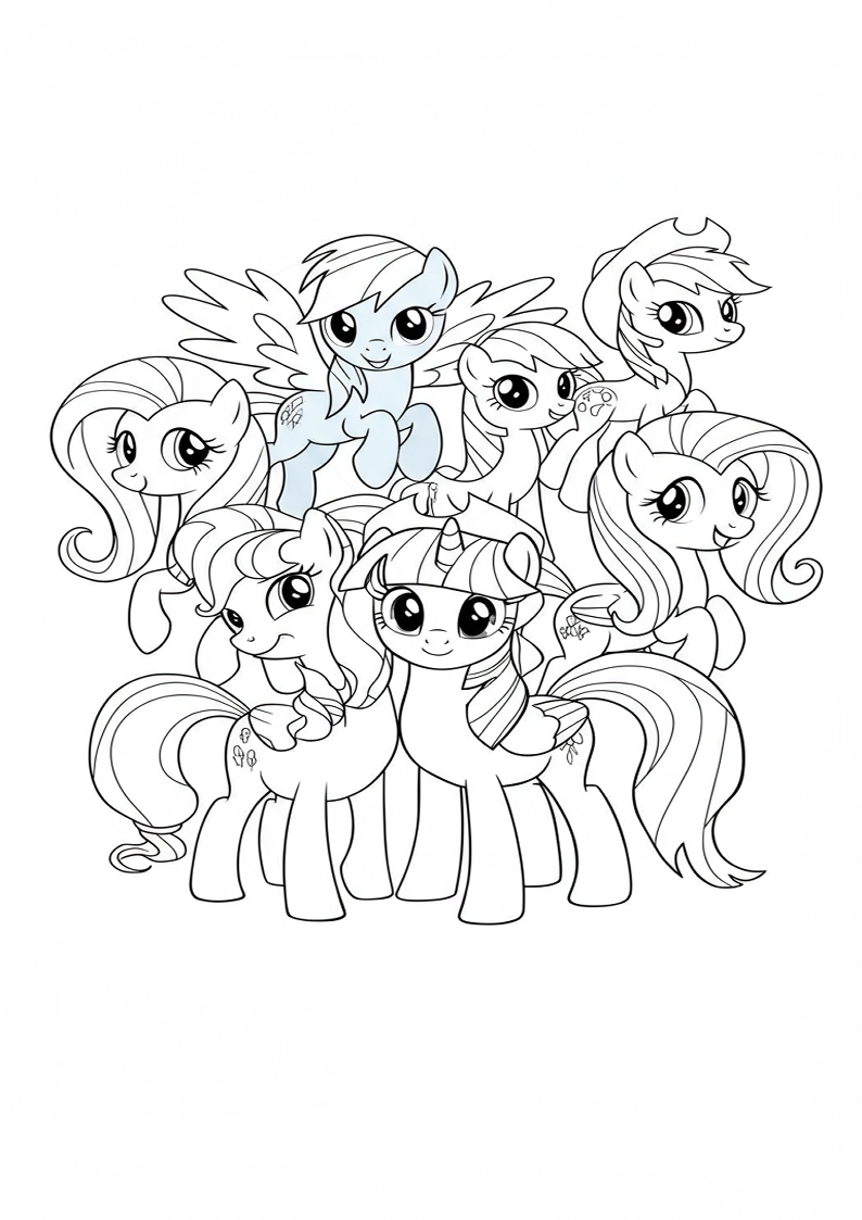 Printable Mane Six Coloring Pages 43