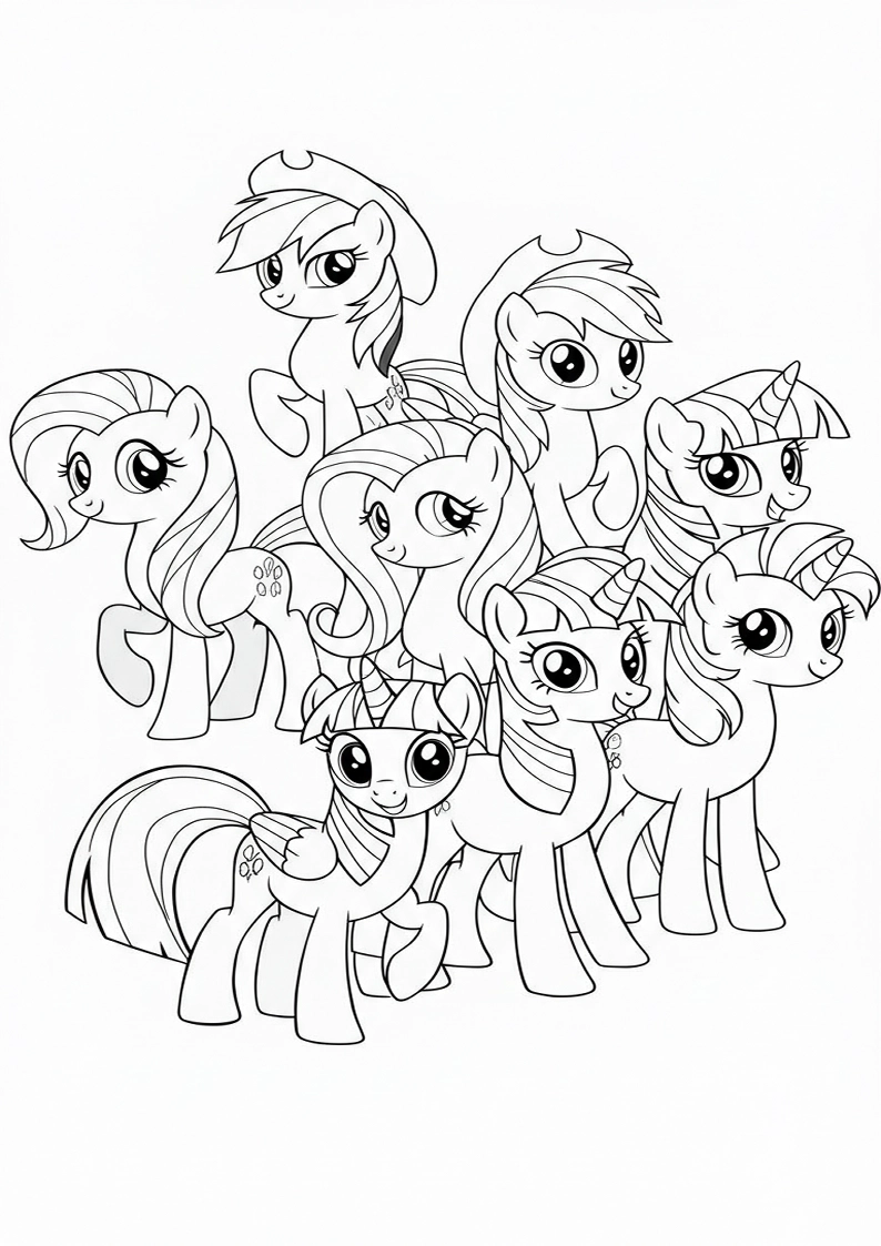 Printable Mane Six Coloring Pages 44