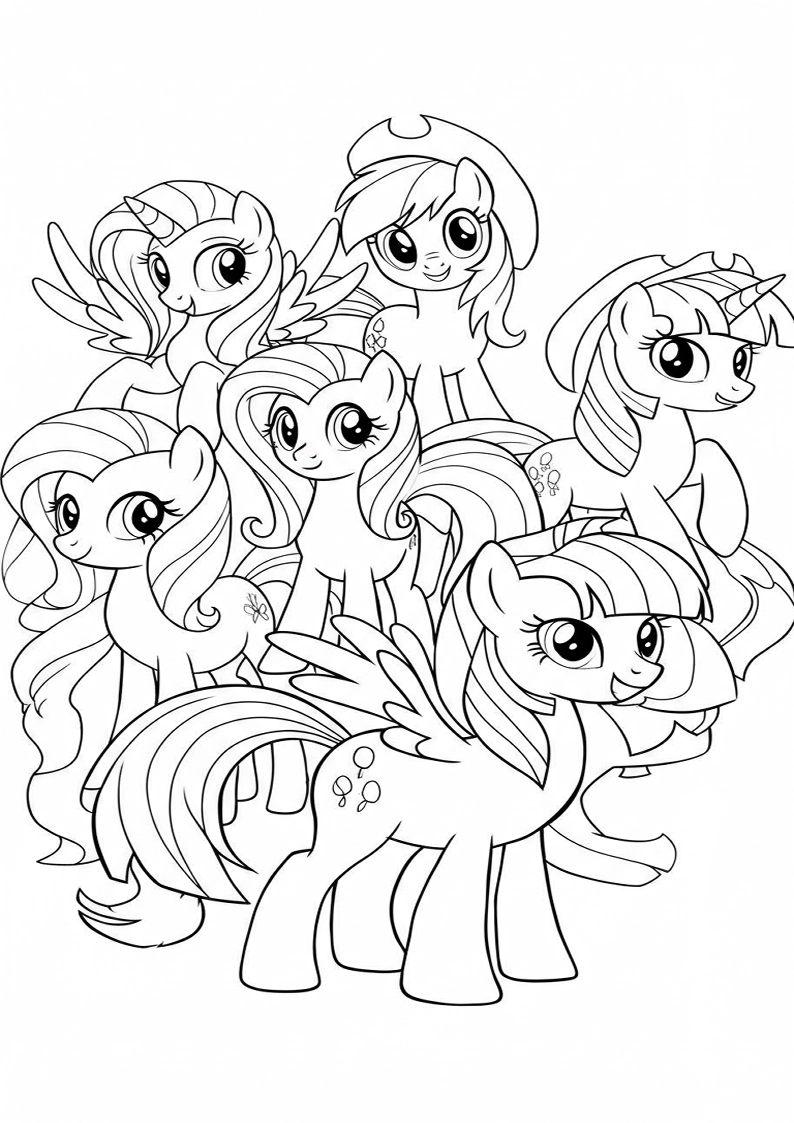 Printable Mane Six Coloring Pages 45