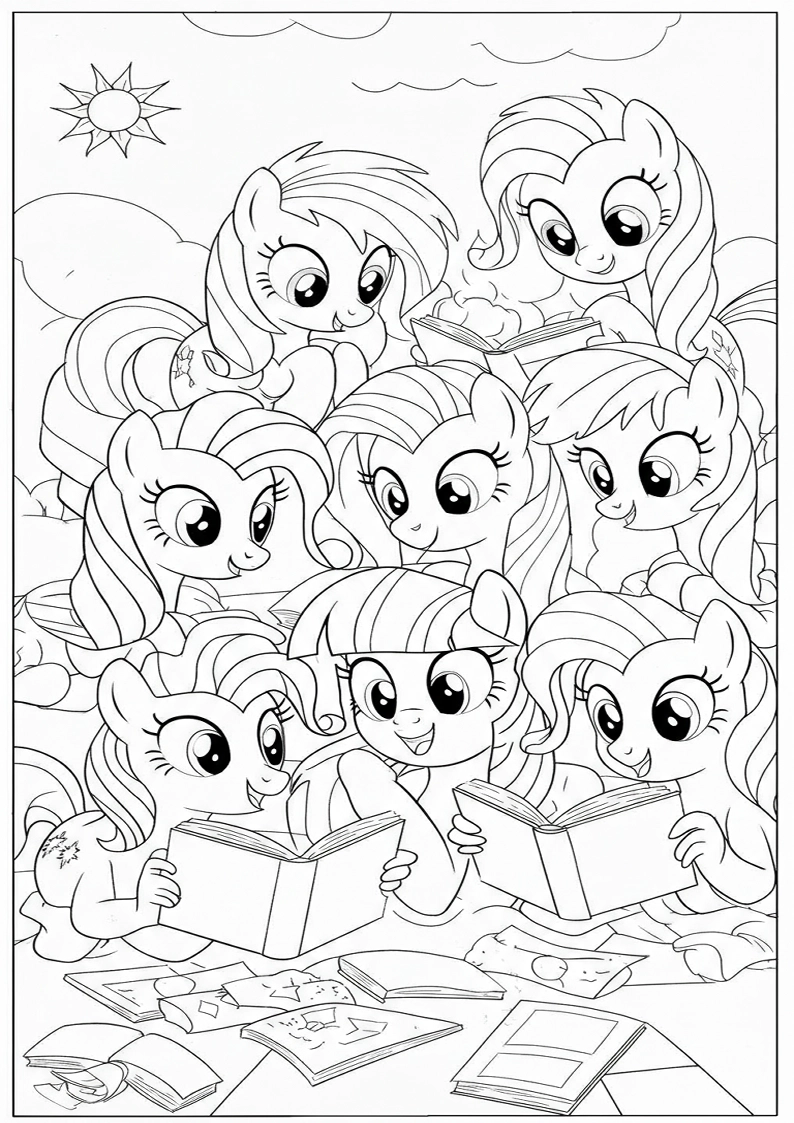 Printable Mane Six Coloring Pages 48