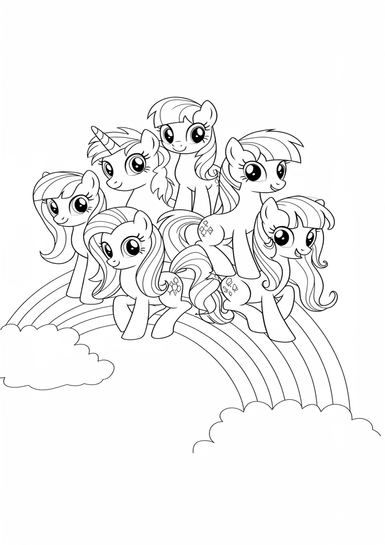 Printable Mane Six Coloring Pages 50