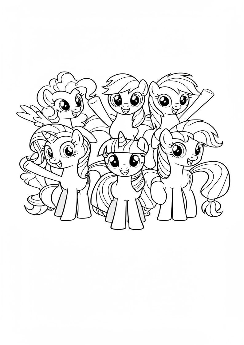 Printable Mane Six Coloring Pages 54