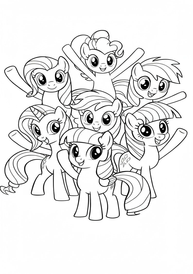 Printable Mane Six Coloring Pages 55