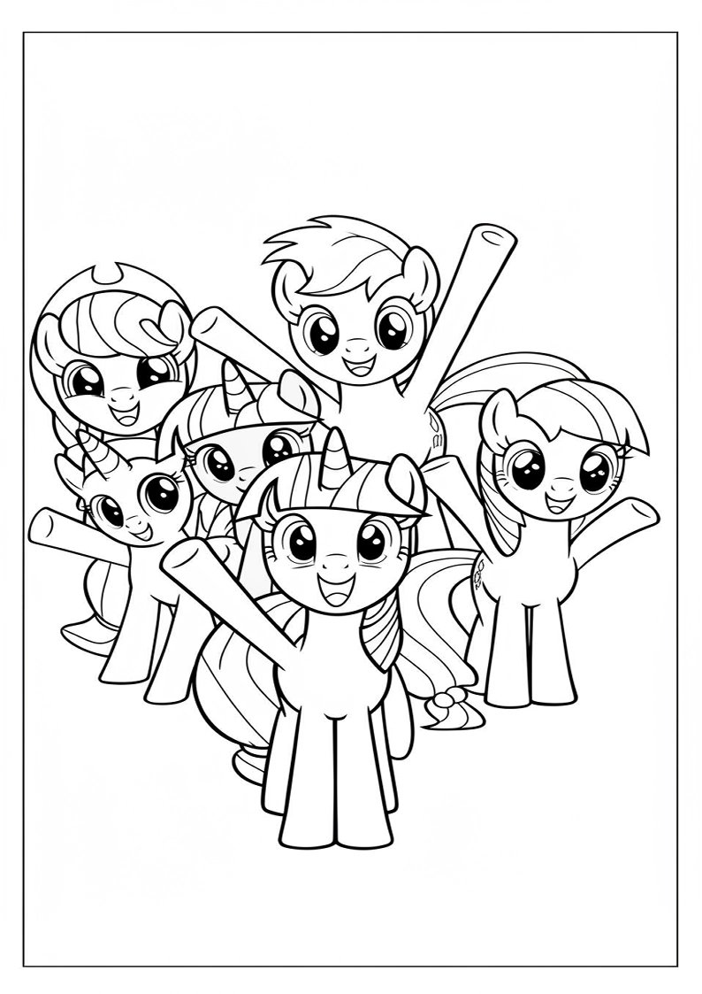 Printable Mane Six Coloring Pages 56