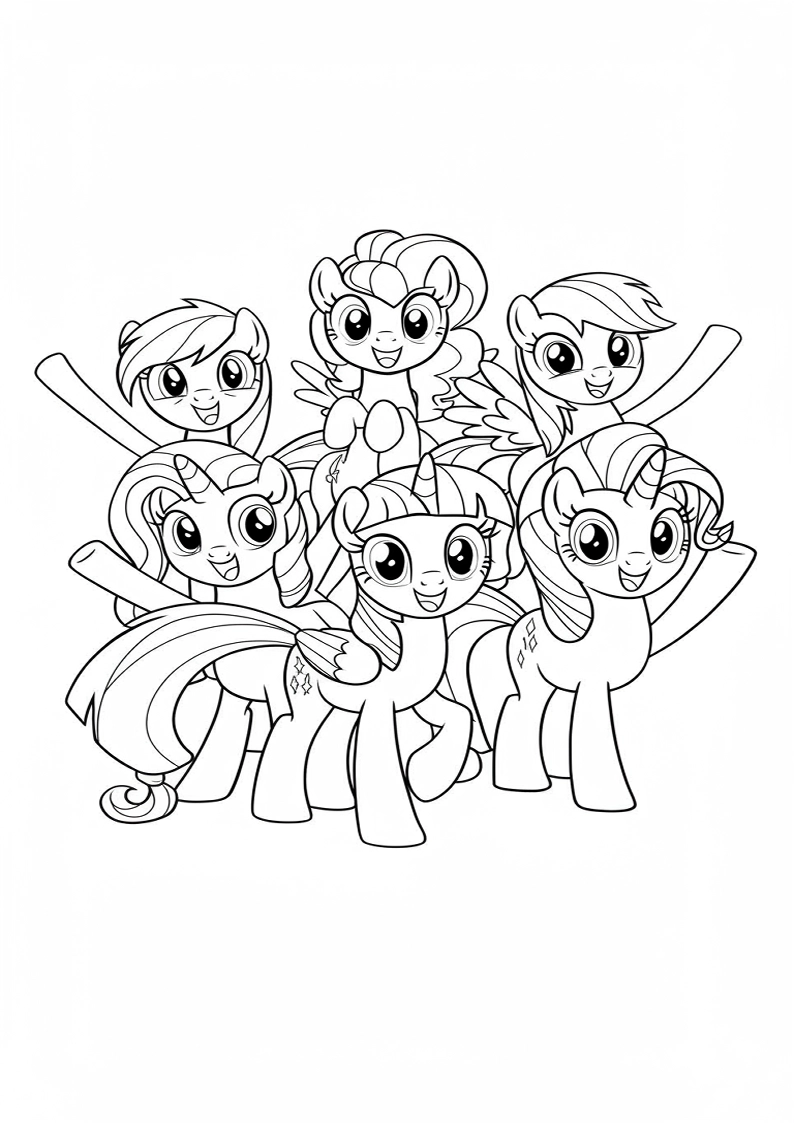 Printable Mane Six Coloring Pages 57