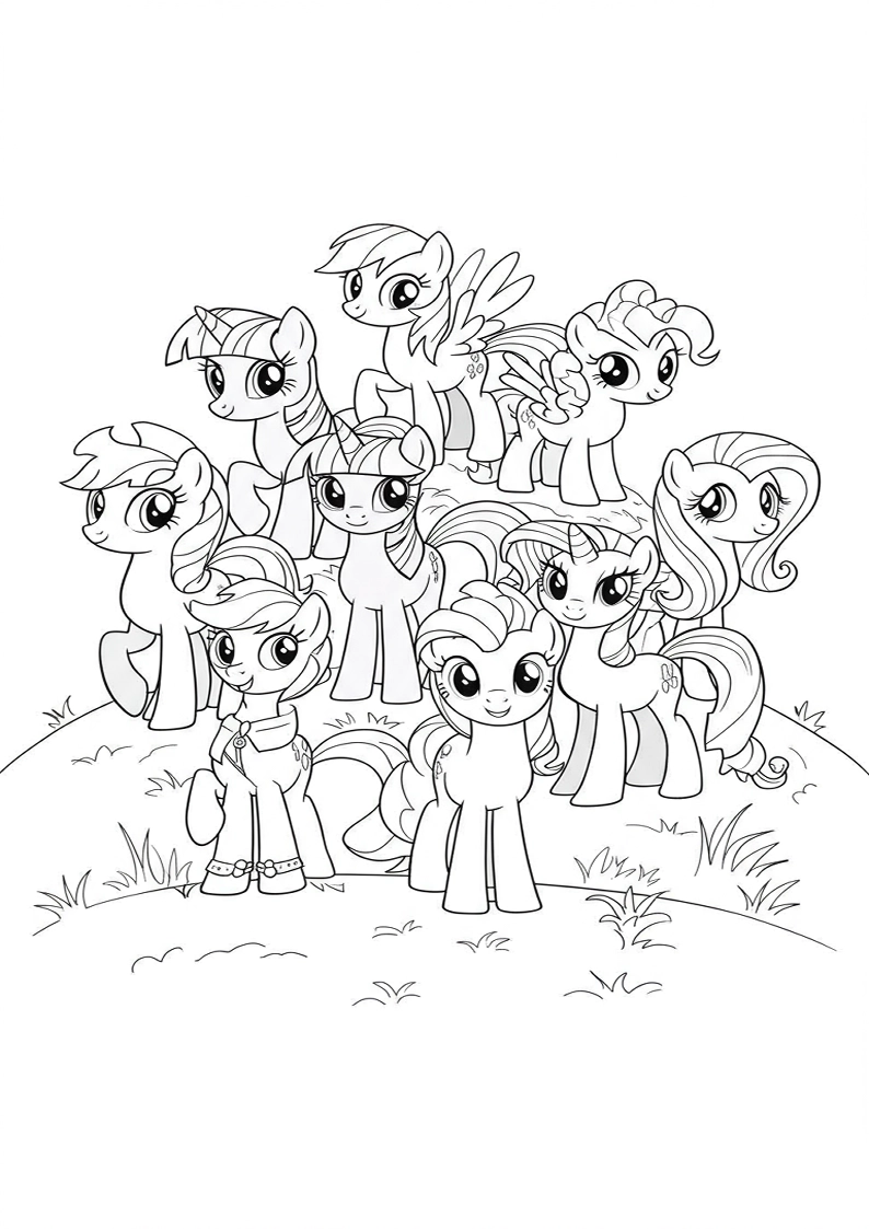 Printable Mane Six Coloring Pages 58