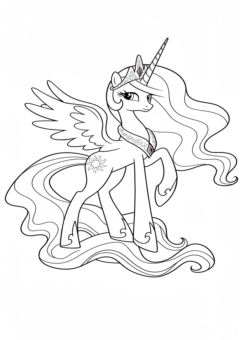 Printable Princess Celestia My Little Pony Coloring Pages 36
