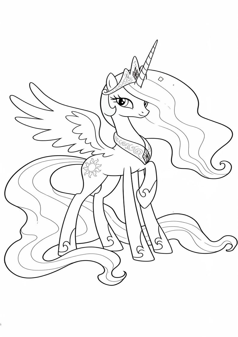 Printable Princess Celestia My Little Pony Coloring Pages 39