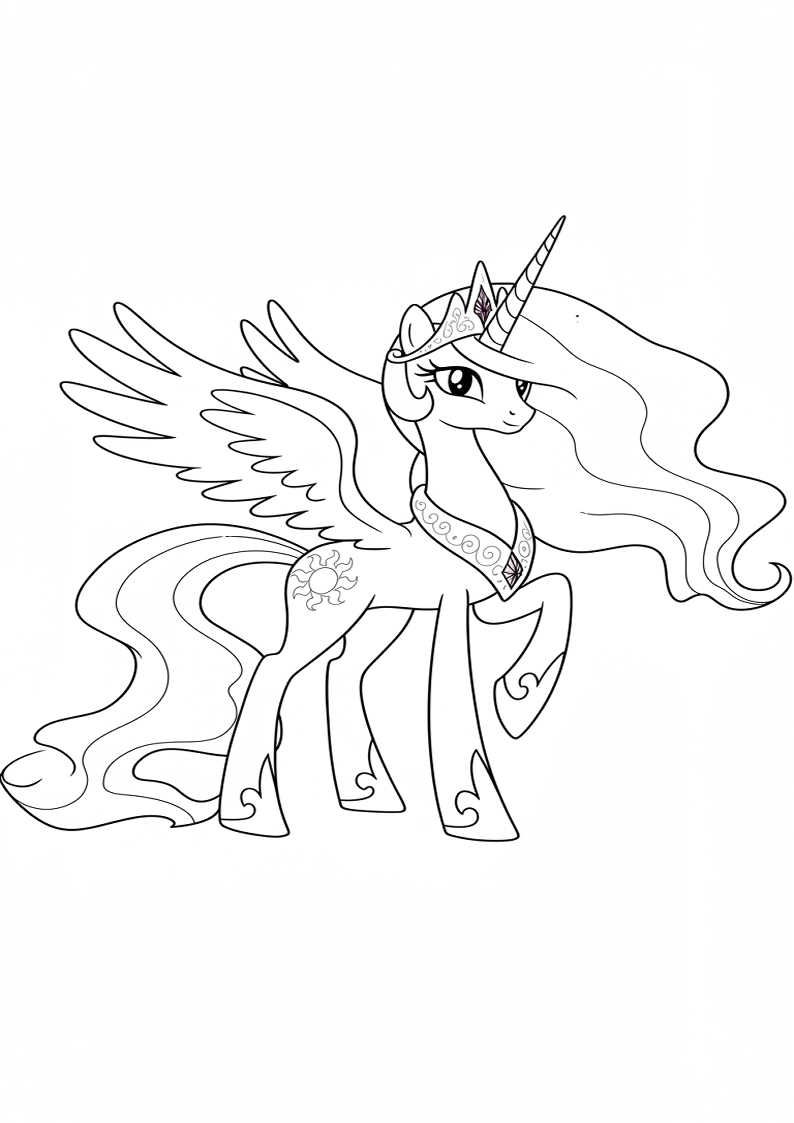 Printable Princess Celestia My Little Pony Coloring Pages 47