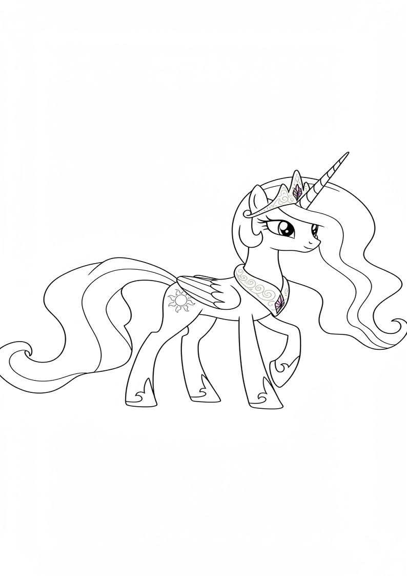 Printable Princess Celestia My Little Pony Coloring Pages 51