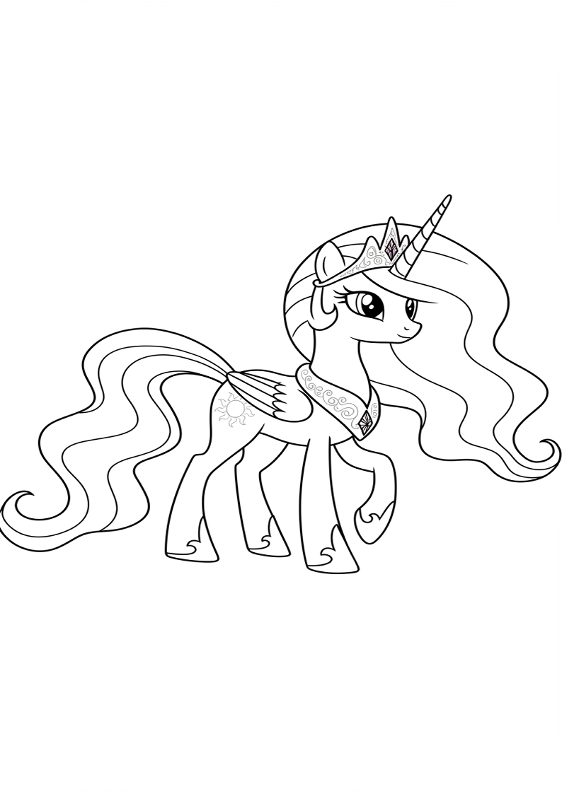 Printable Princess Celestia My Little Pony Coloring Pages 52