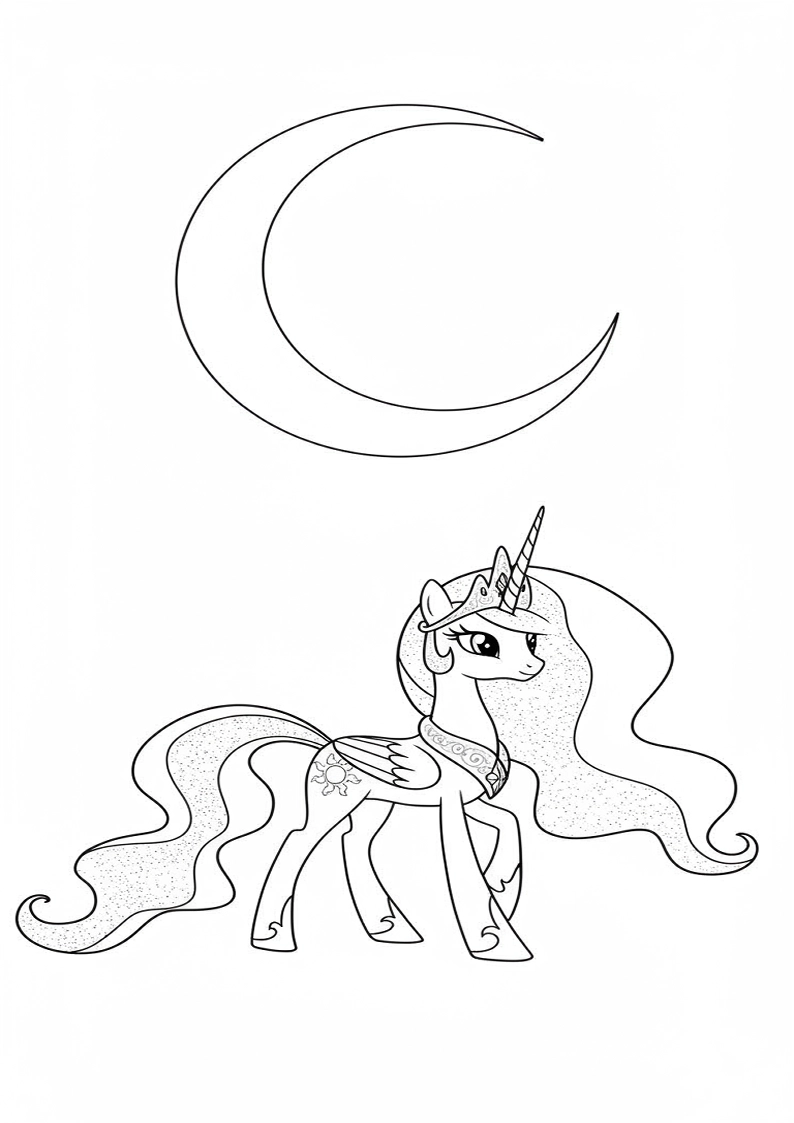 Printable Princess Celestia My Little Pony Coloring Pages 53