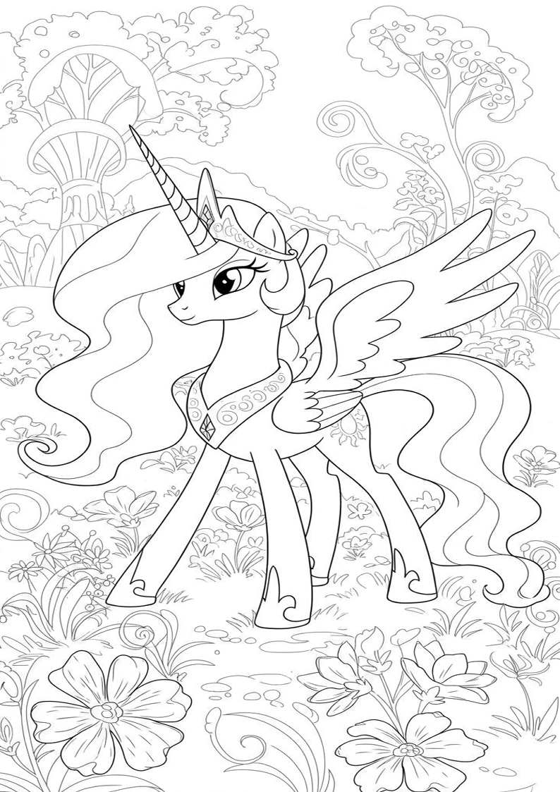 Printable Princess Celestia My Little Pony Coloring Pages 57