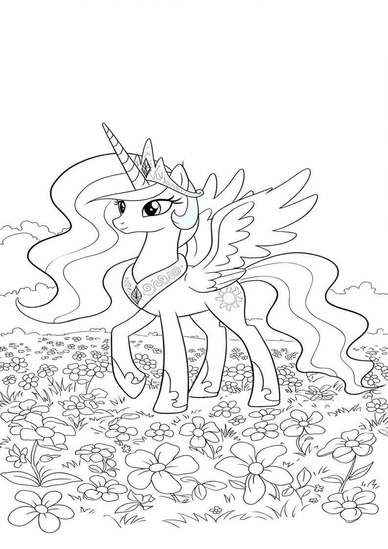 Printable Princess Celestia My Little Pony Coloring Pages 58
