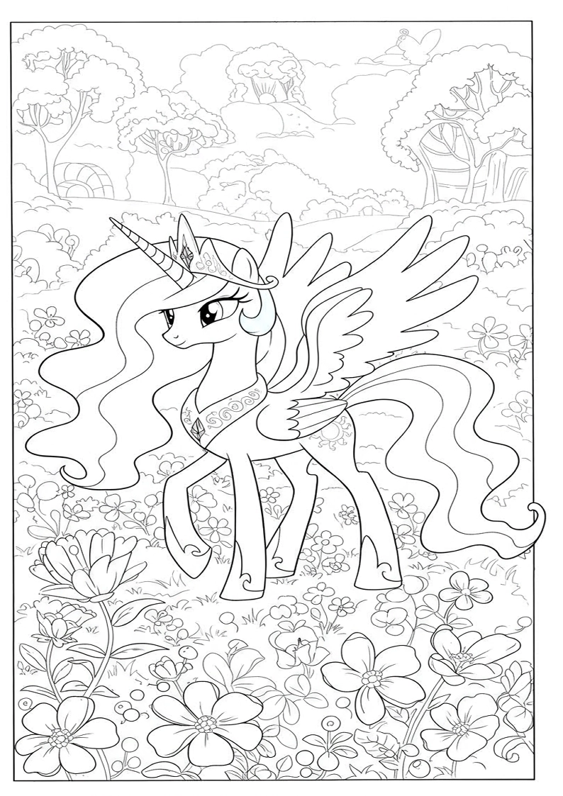 Printable Princess Celestia My Little Pony Coloring Pages 59