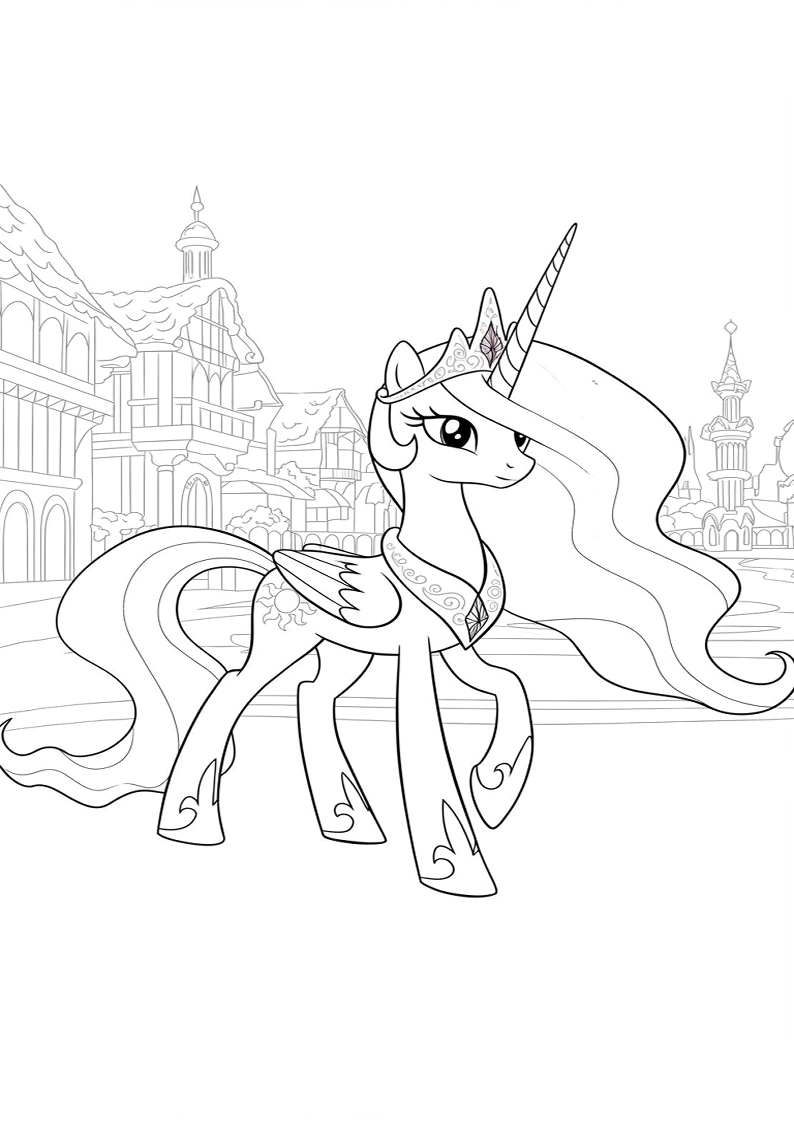 Printable Princess Celestia My Little Pony Coloring Pages 60