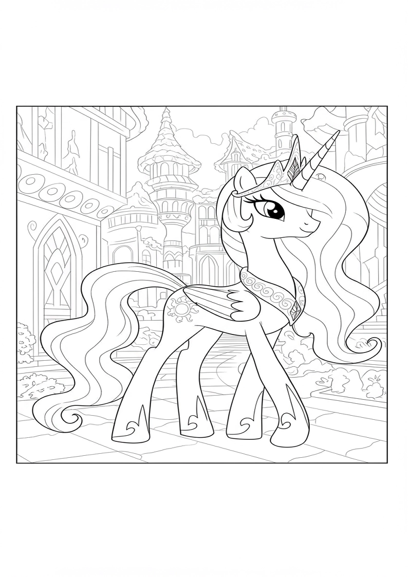 Printable Princess Celestia My Little Pony Coloring Pages 61
