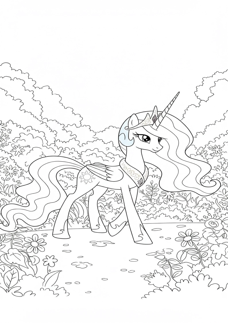 Printable Princess Celestia My Little Pony Coloring Pages 65