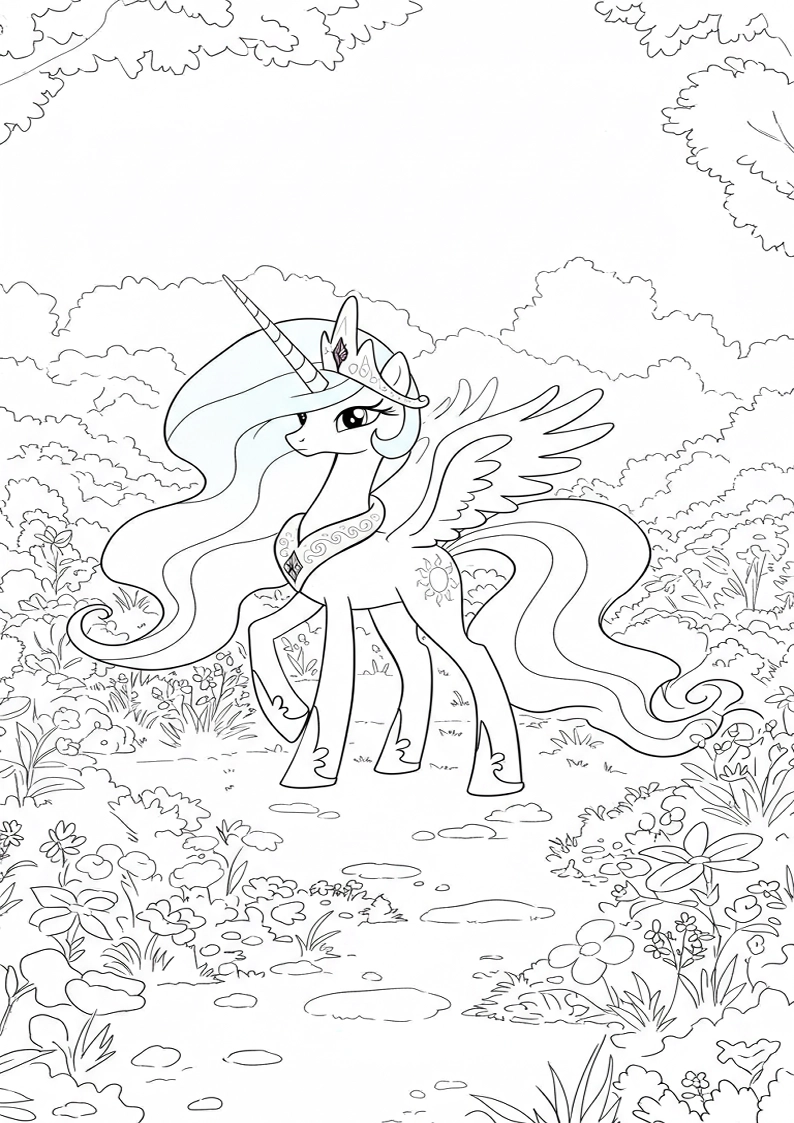 Printable Princess Celestia My Little Pony Coloring Pages 66