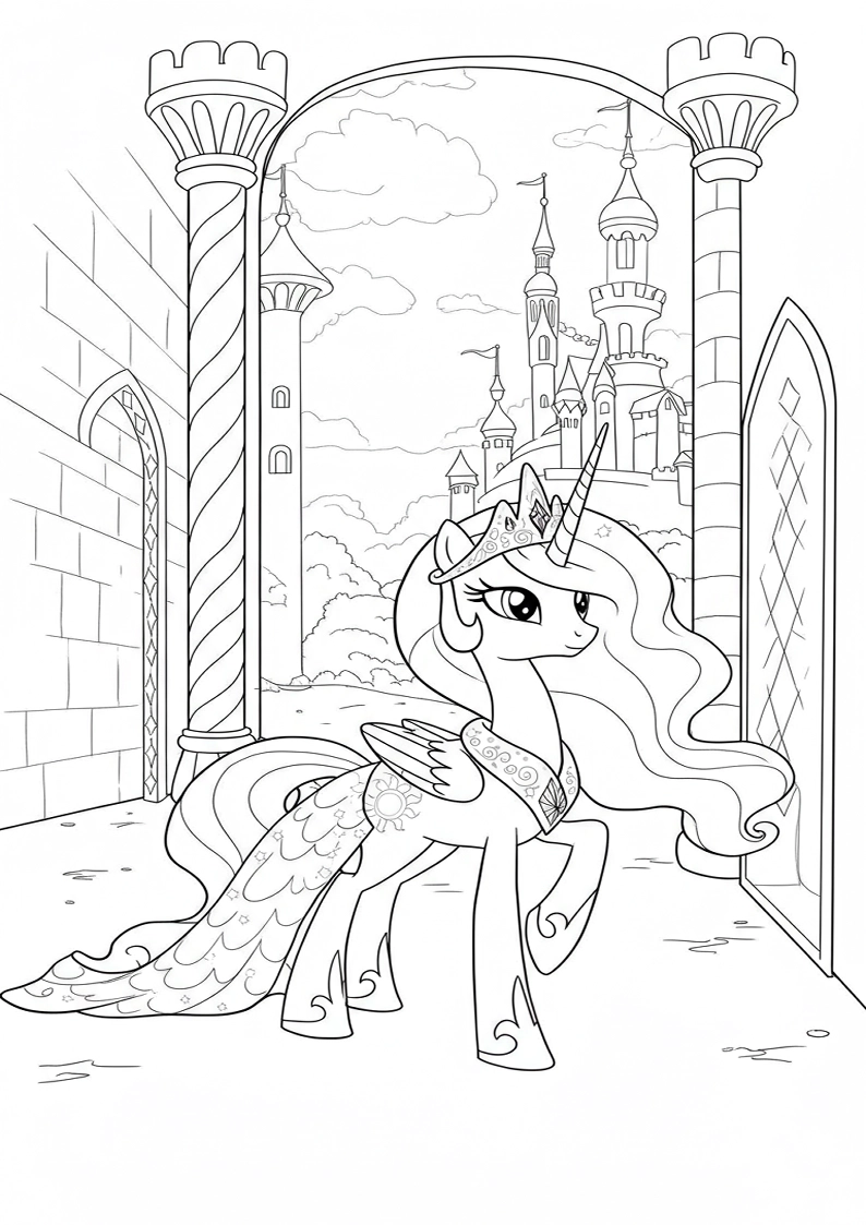 Printable Princess Celestia My Little Pony Coloring Pages 68