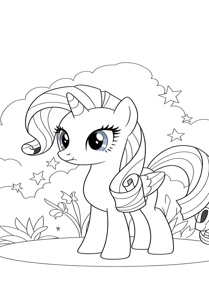 Printable Rarity My Little Pony Coloring Pages 19