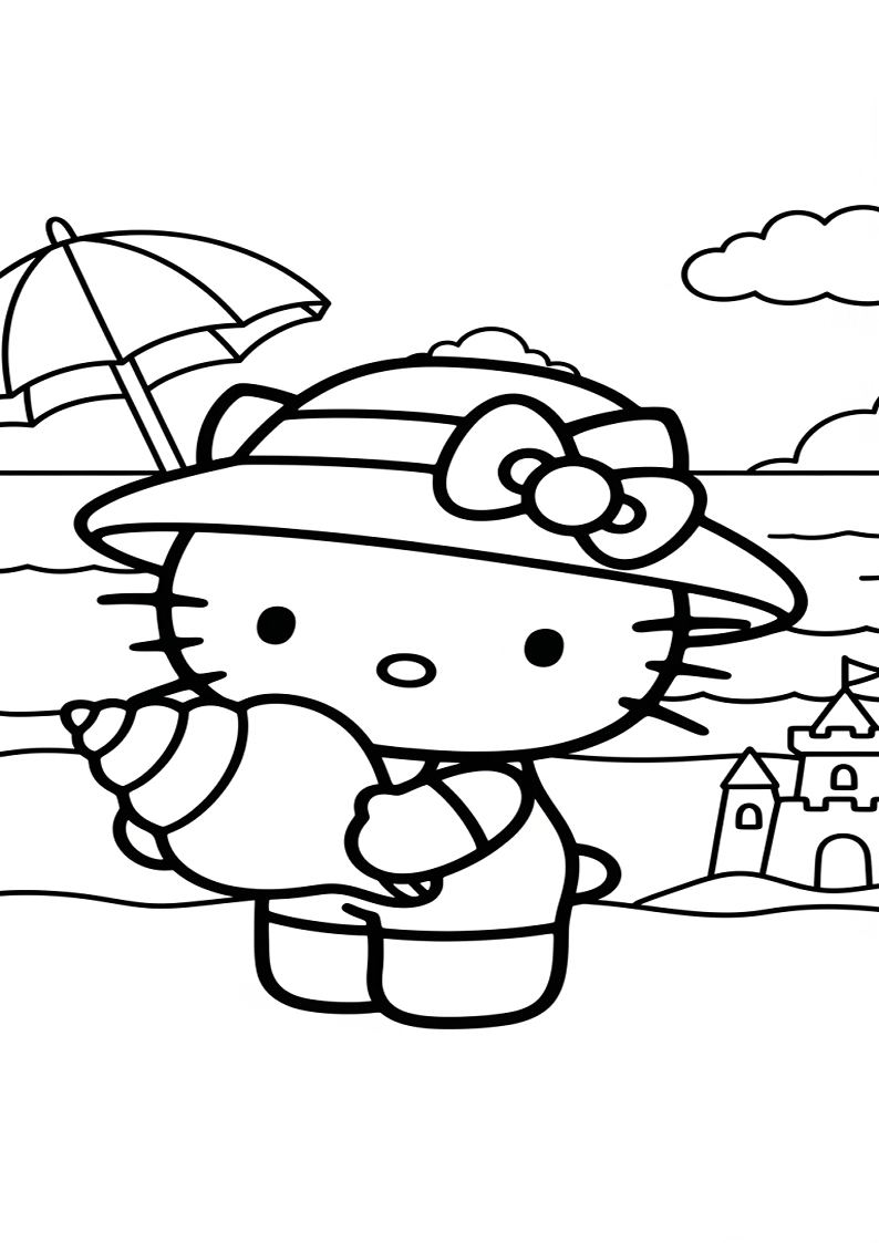Hello Kitty - Coloring Page 6
