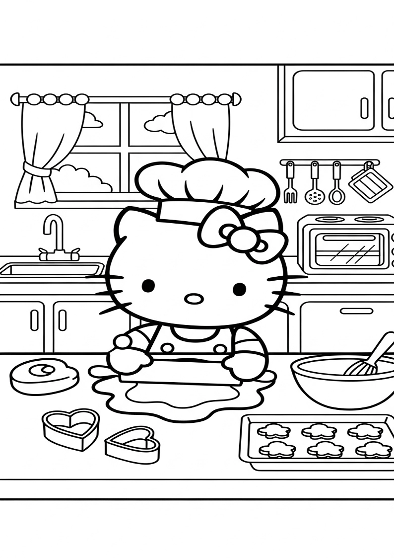 Hello Kitty - Coloring Page 4