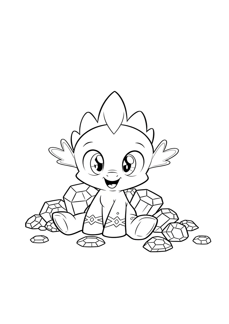 Spike My Little Pony Coloring Pages 1