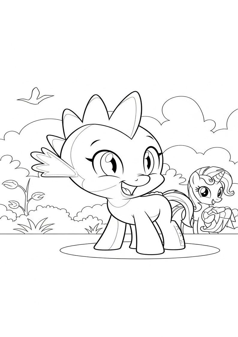 Spike My Little Pony Coloring Pages 19