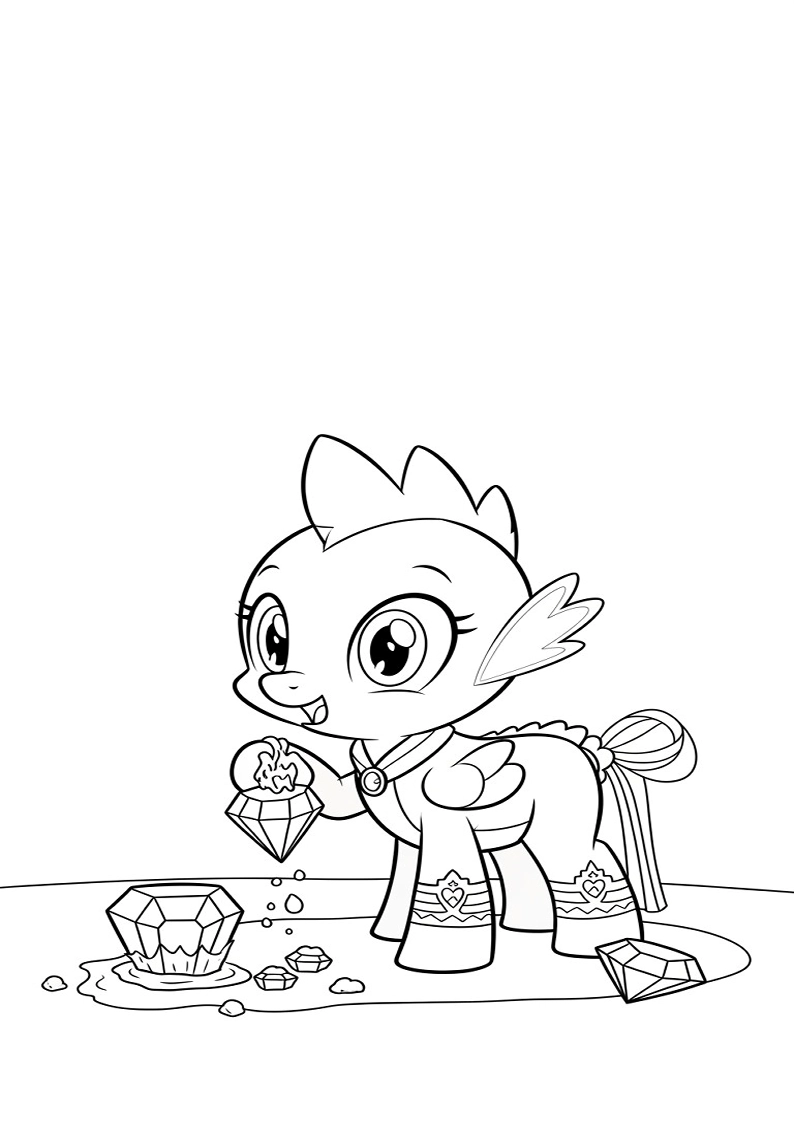 Spike My Little Pony Coloring Pages For Kids And Adults 100