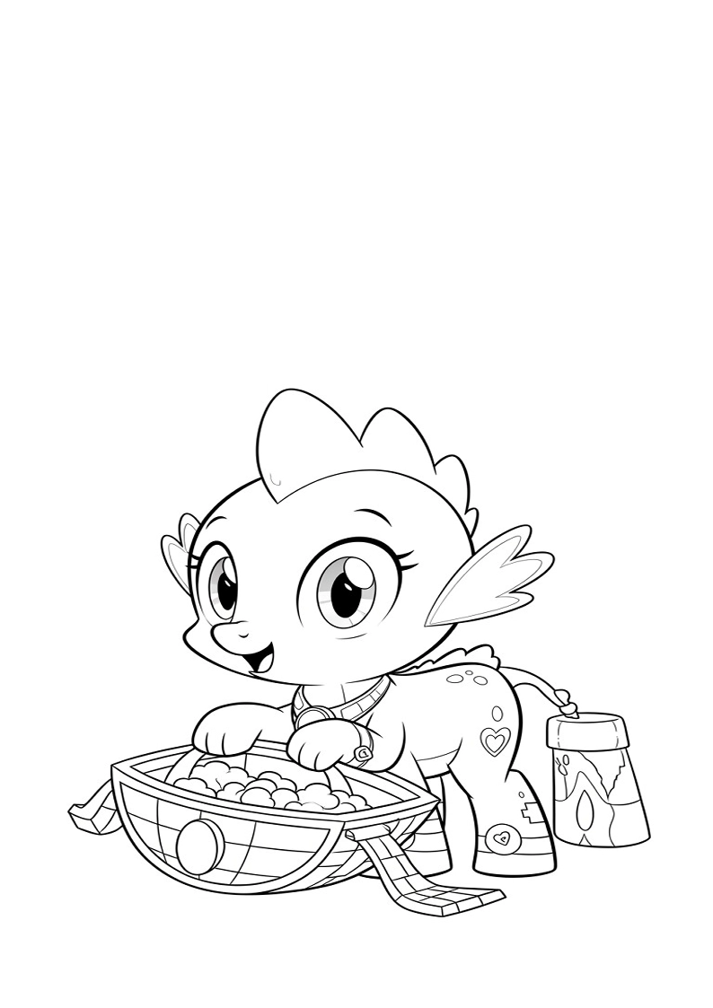 Spike My Little Pony Coloring Pages For Kids And Adults 102